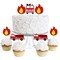 Big Dot of Happiness Fired Up Fire Truck - Dessert Cupcake Toppers - Firefighter Firetruck Baby Shower or Birthday Party Clear Treat Picks - Set of 24